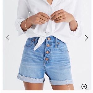 Madewell button up denim shorts